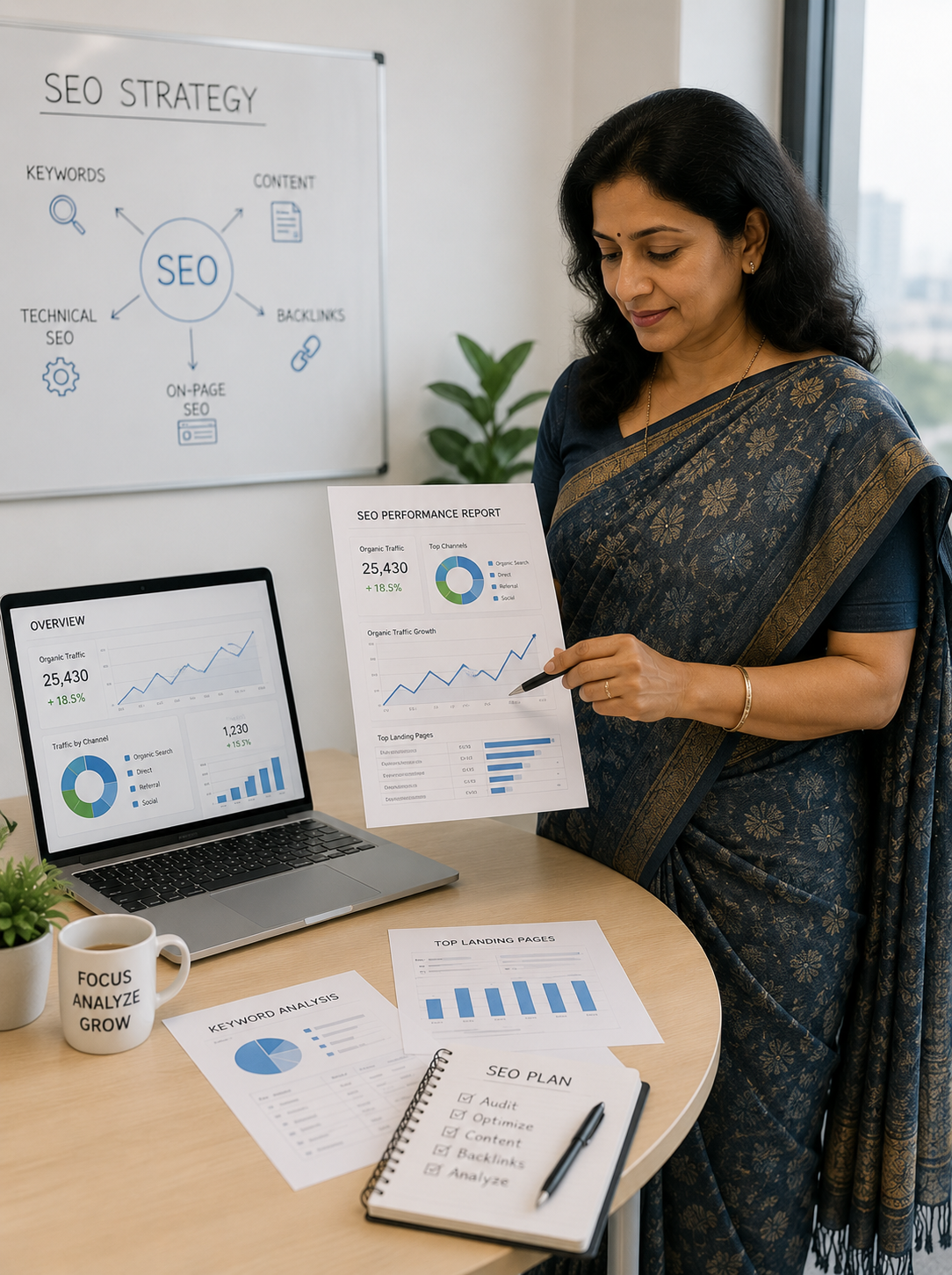SEO reporting and organic search performance analysis